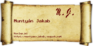 Muntyán Jakab névjegykártya